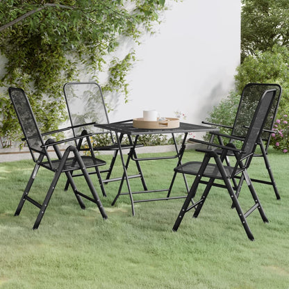 5-piece garden dining set, expanded metal, anthracite