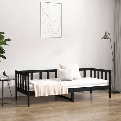 Daybed Black 90x190 cm Solid Pine