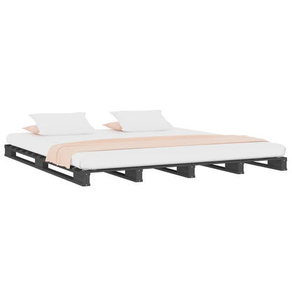 Pallet bed grey 200x200 cm solid pine wood