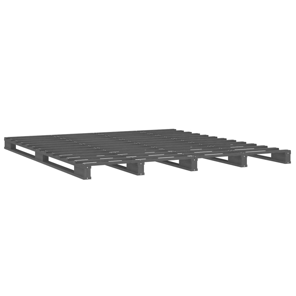 Pallet bed grey 200x200 cm solid pine wood