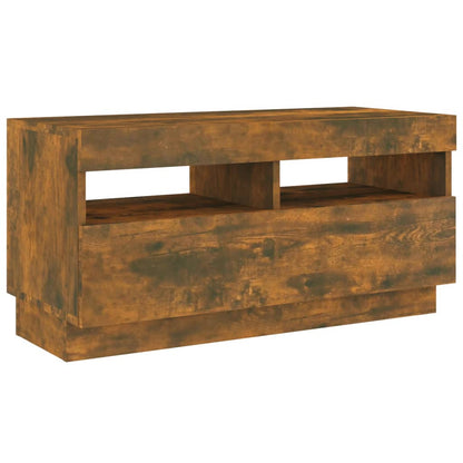 3 kom. TV ormarić LED svjetla dimljeni hrast materijal