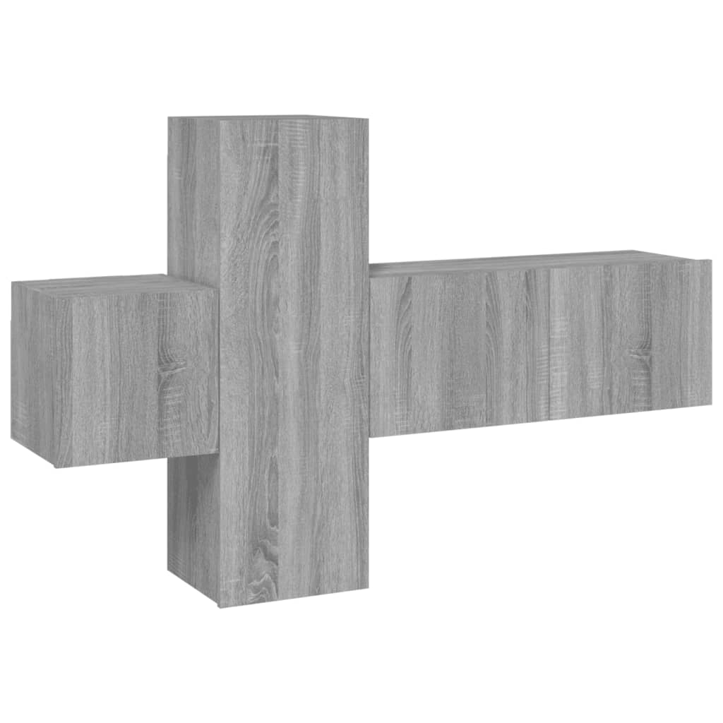3-piece TV cabinet set grey Sonoma wood material