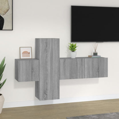 3-piece TV cabinet set grey Sonoma wood material