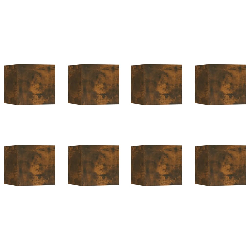 TV-Wandschrank 8 Stk. Räuchereiche 30,5x30x30 cm