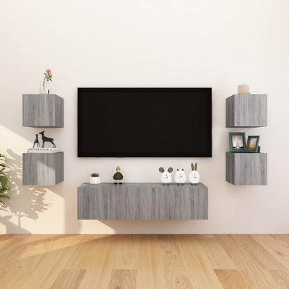 TV wall cabinet 8 pcs. Grey Sonoma 30.5x30x30 cm