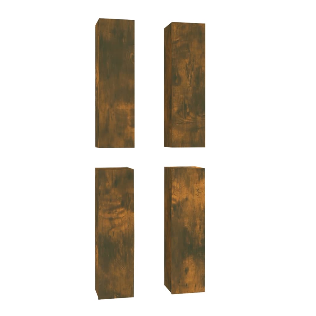 TV cabinets 4 pcs. smoked oak 30.5x30x110 cm wood material