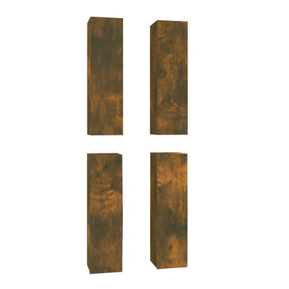 TV cabinets 4 pcs. smoked oak 30.5x30x110 cm wood material