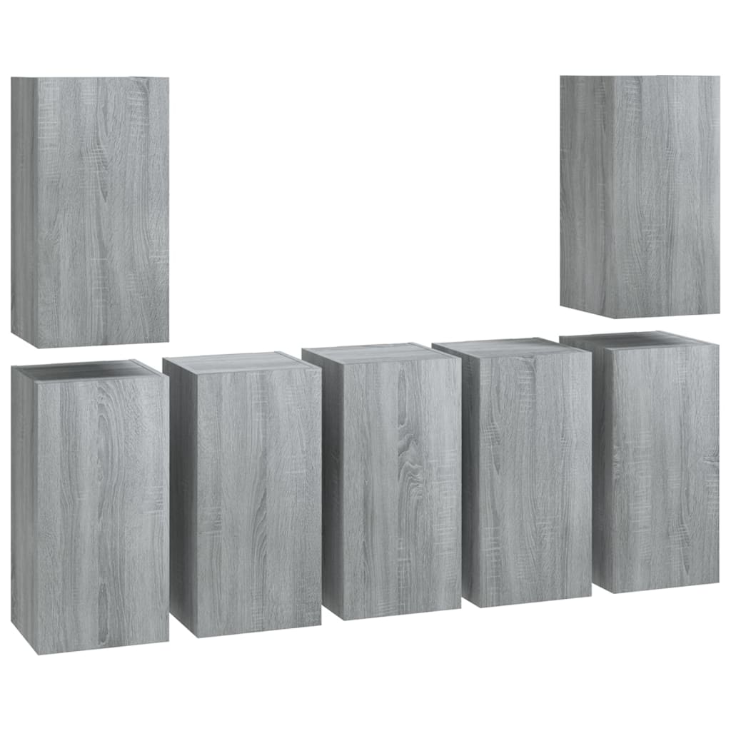 TV cabinets 7 pcs. Grey Sonoma 30.5x30x60 cm wood material