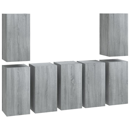 TV cabinets 7 pcs. Grey Sonoma 30.5x30x60 cm wood material