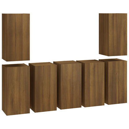 TV cabinets 7 pcs. Brown oak look 30.5x30x60 wood material
