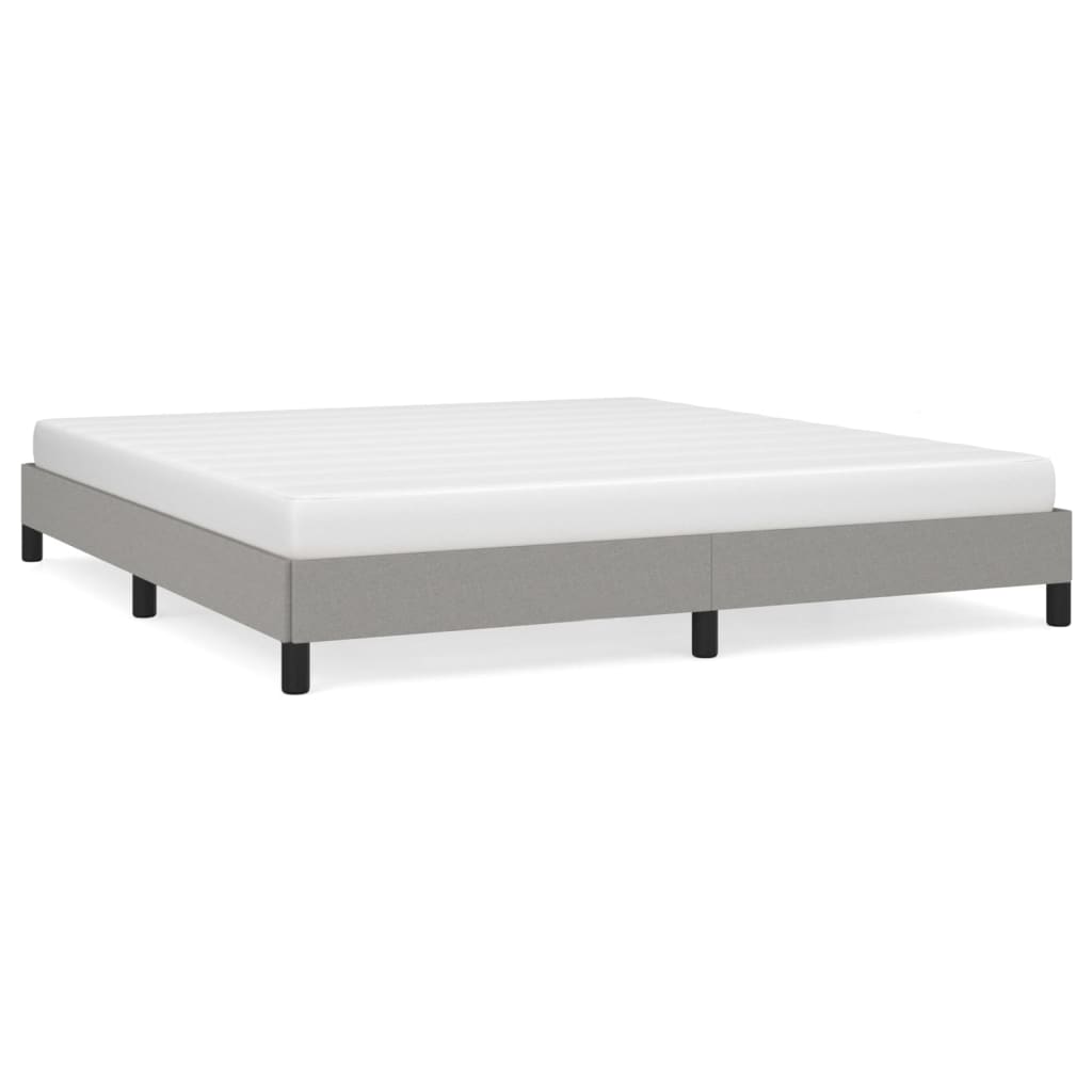 Bed frame light grey 160x200 cm fabric