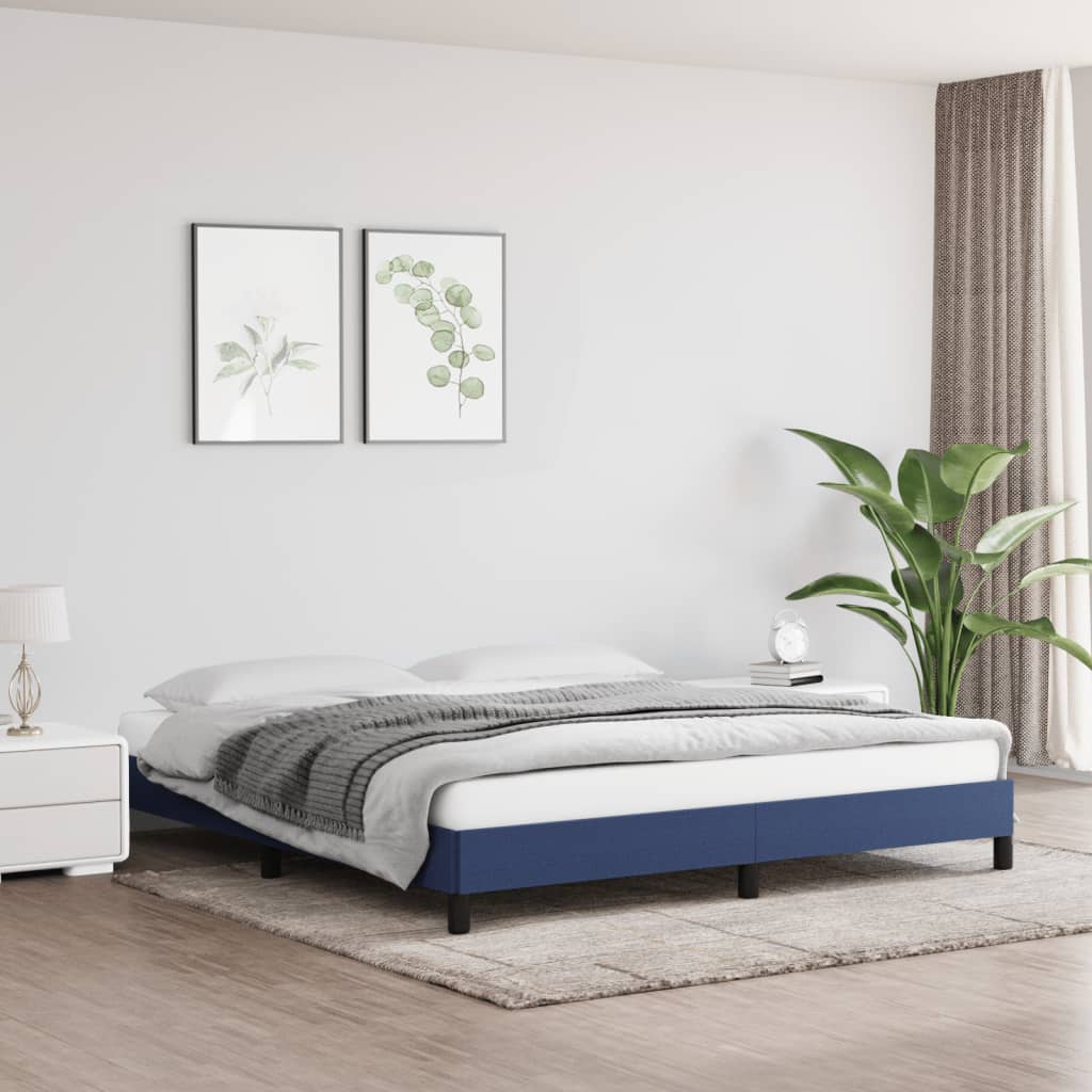 Bed frame blue 180×200 cm fabric