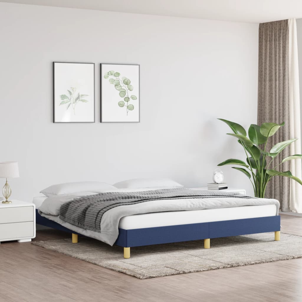 Bed frame blue 180×200 cm fabric