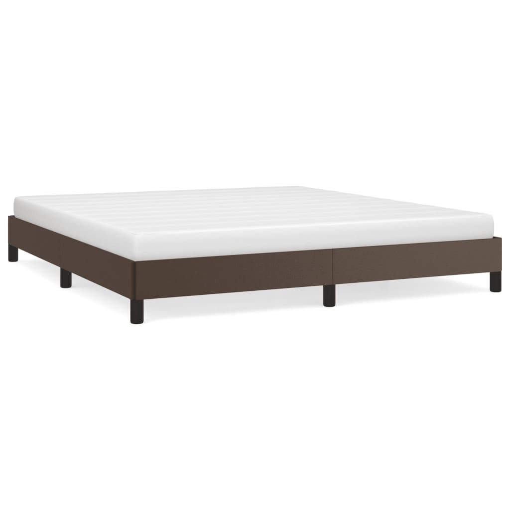 Bed frame brown 180x200 cm artificial leather