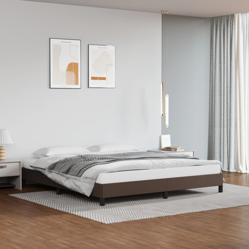 Bed frame brown 180x200 cm artificial leather