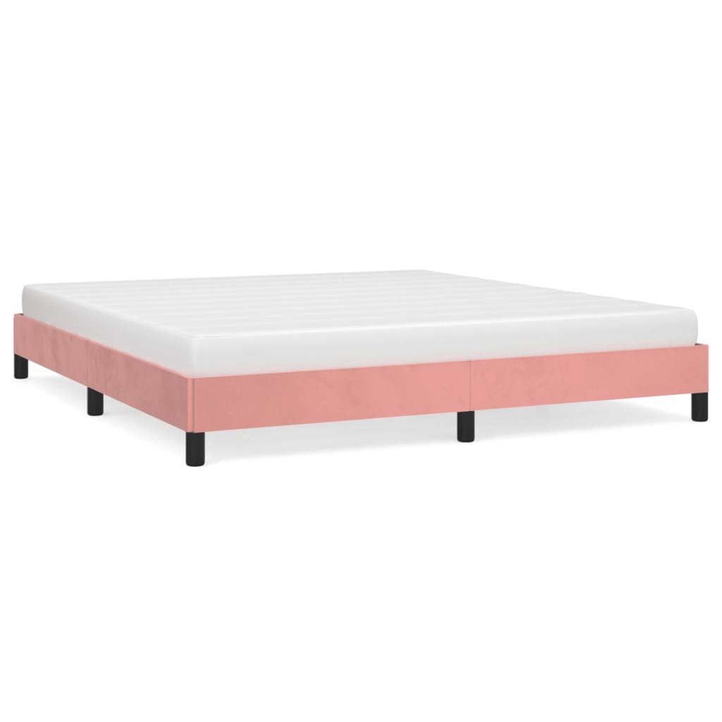 Bed frame pink 160x200 cm velvet