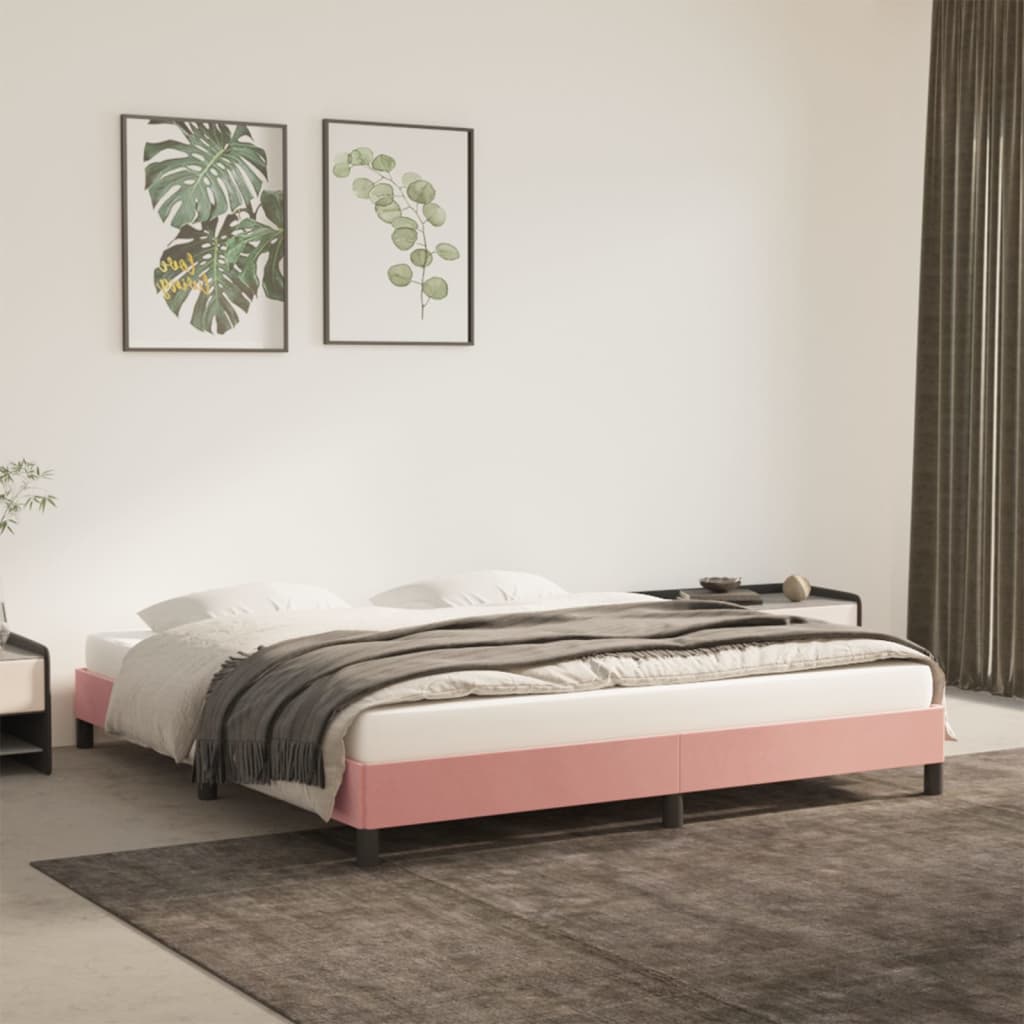 Bed frame pink 160x200 cm velvet