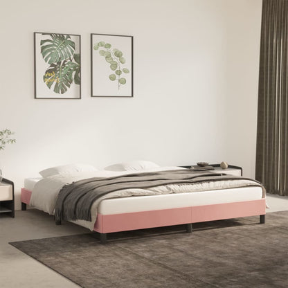 Bed frame pink 160x200 cm velvet