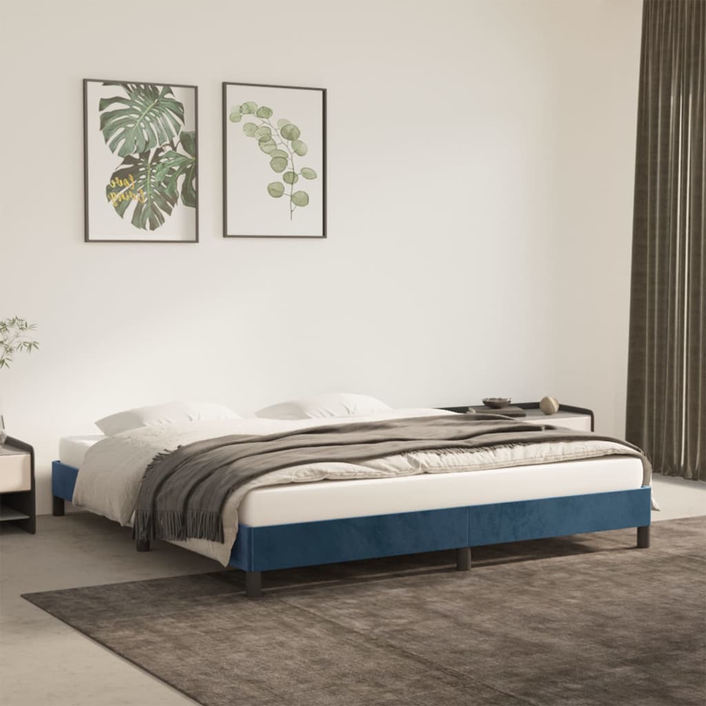 Bed frame dark blue 180x200 cm velvet
