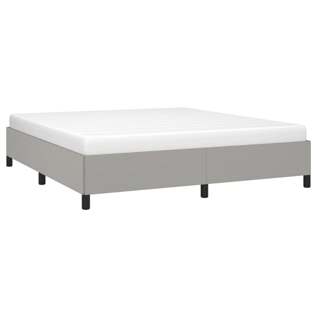 Bed frame light grey 160x200 cm fabric