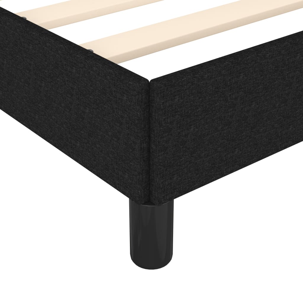 Bed frame black 160x200 cm fabric