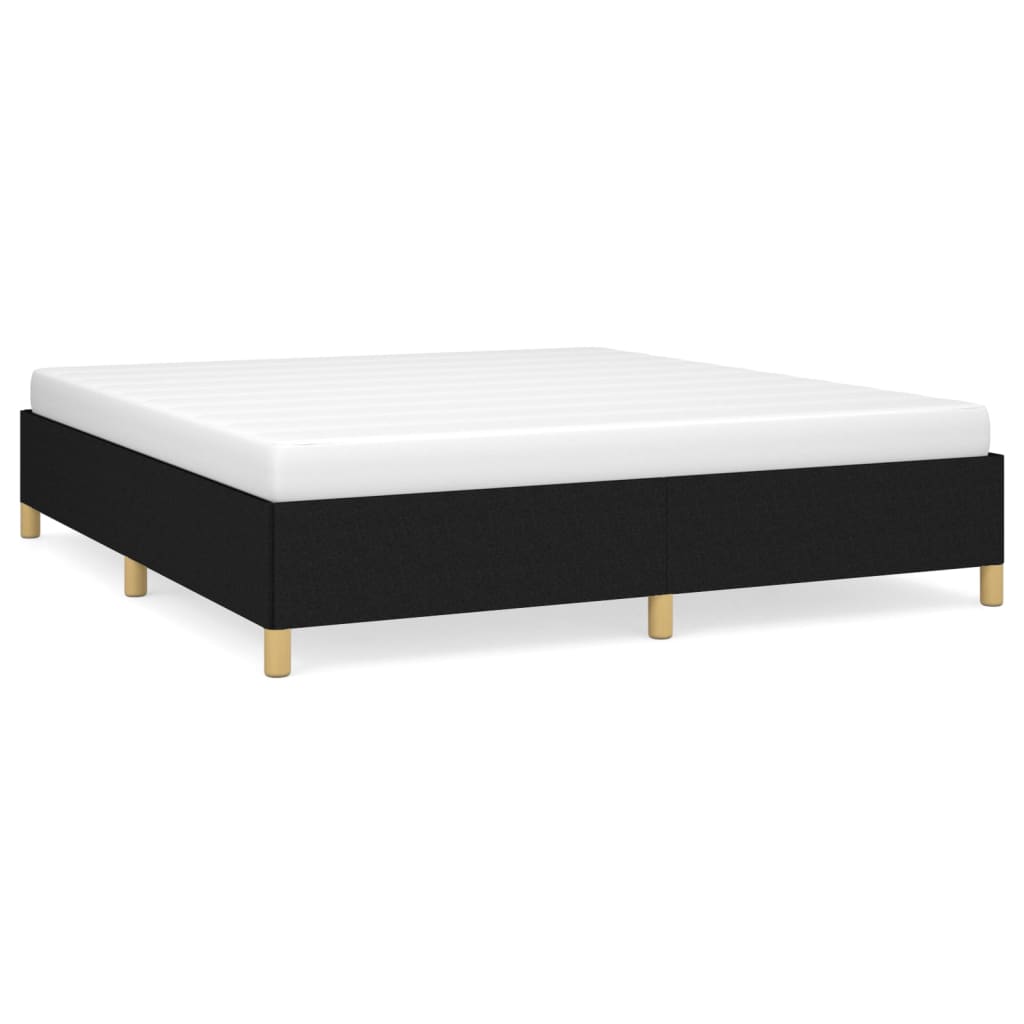 Bed frame black 180×200 cm fabric