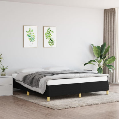 Bed frame black 180×200 cm fabric