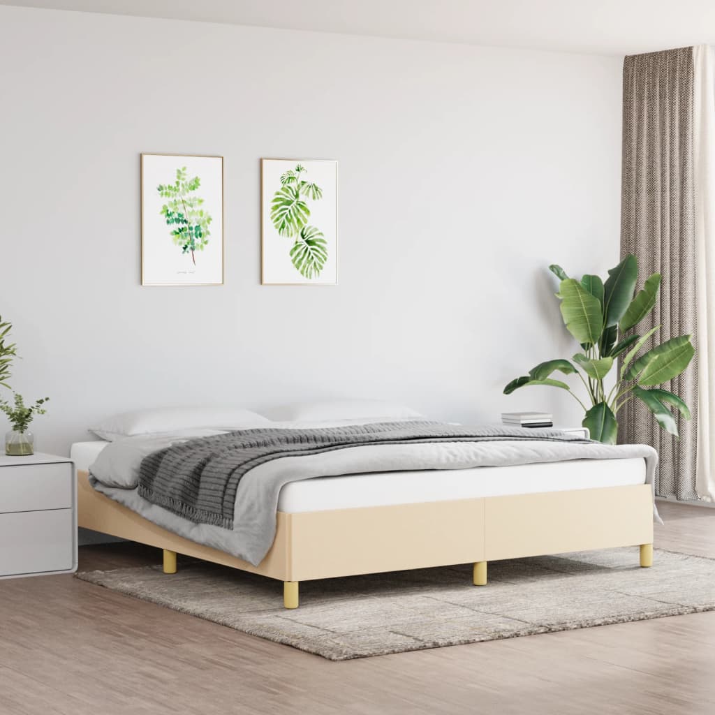 Bed frame cream 180×200 cm fabric
