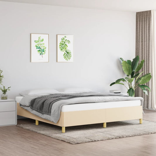 Bed frame cream 180×200 cm fabric