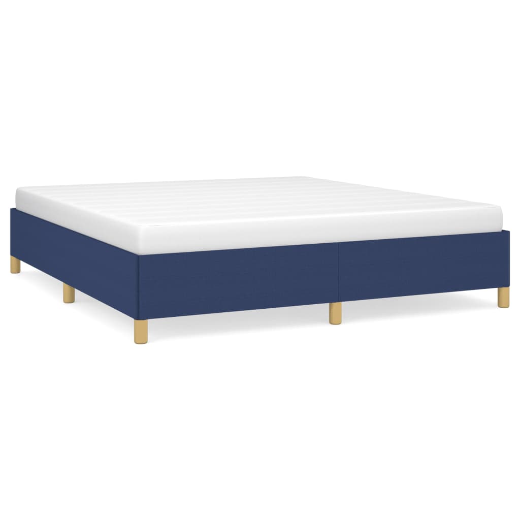Bed frame blue 180×200 cm fabric