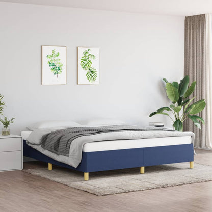 Bed frame blue 180×200 cm fabric