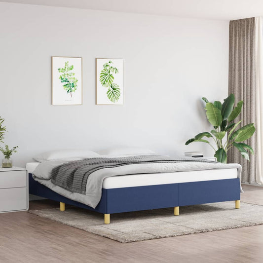 Bed frame blue 180×200 cm fabric