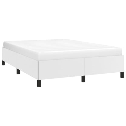 Bed frame white 140x200 cm artificial leather
