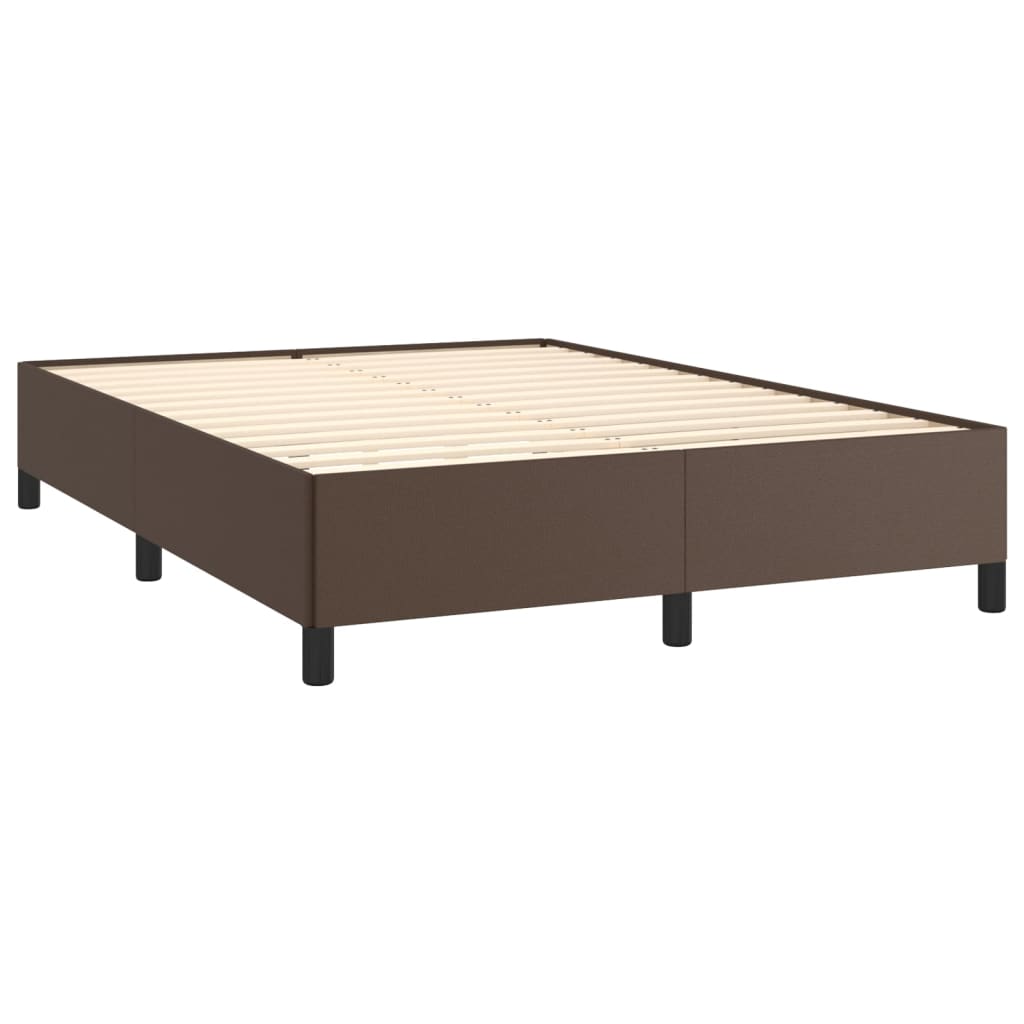 Bed frame brown 140x200 cm artificial leather