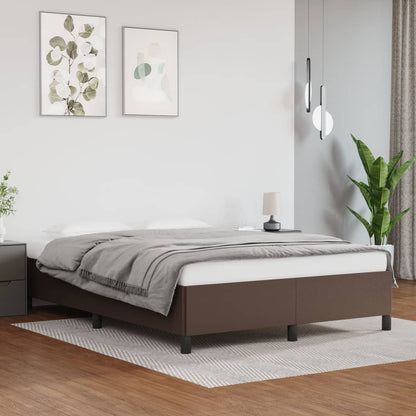 Bed frame brown 140x200 cm artificial leather
