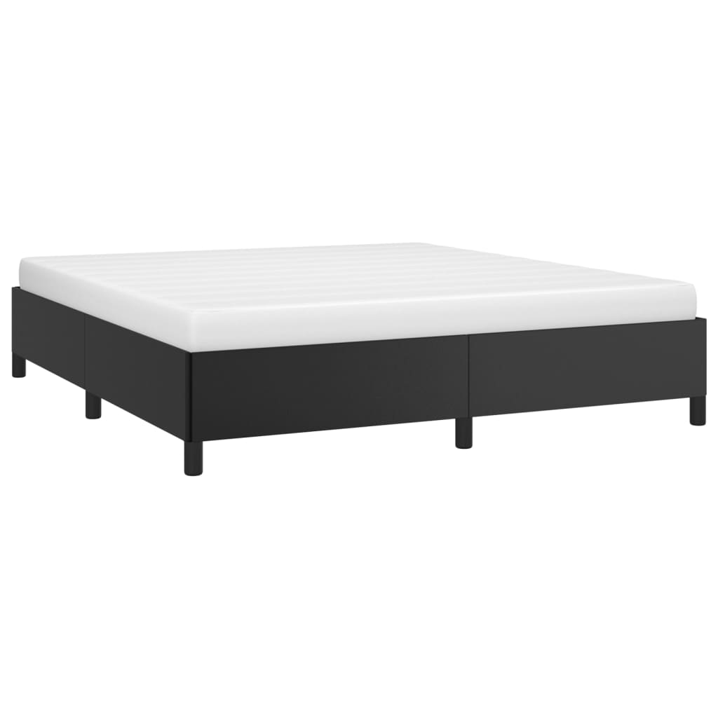 Bed frame black 160x200 cm artificial leather