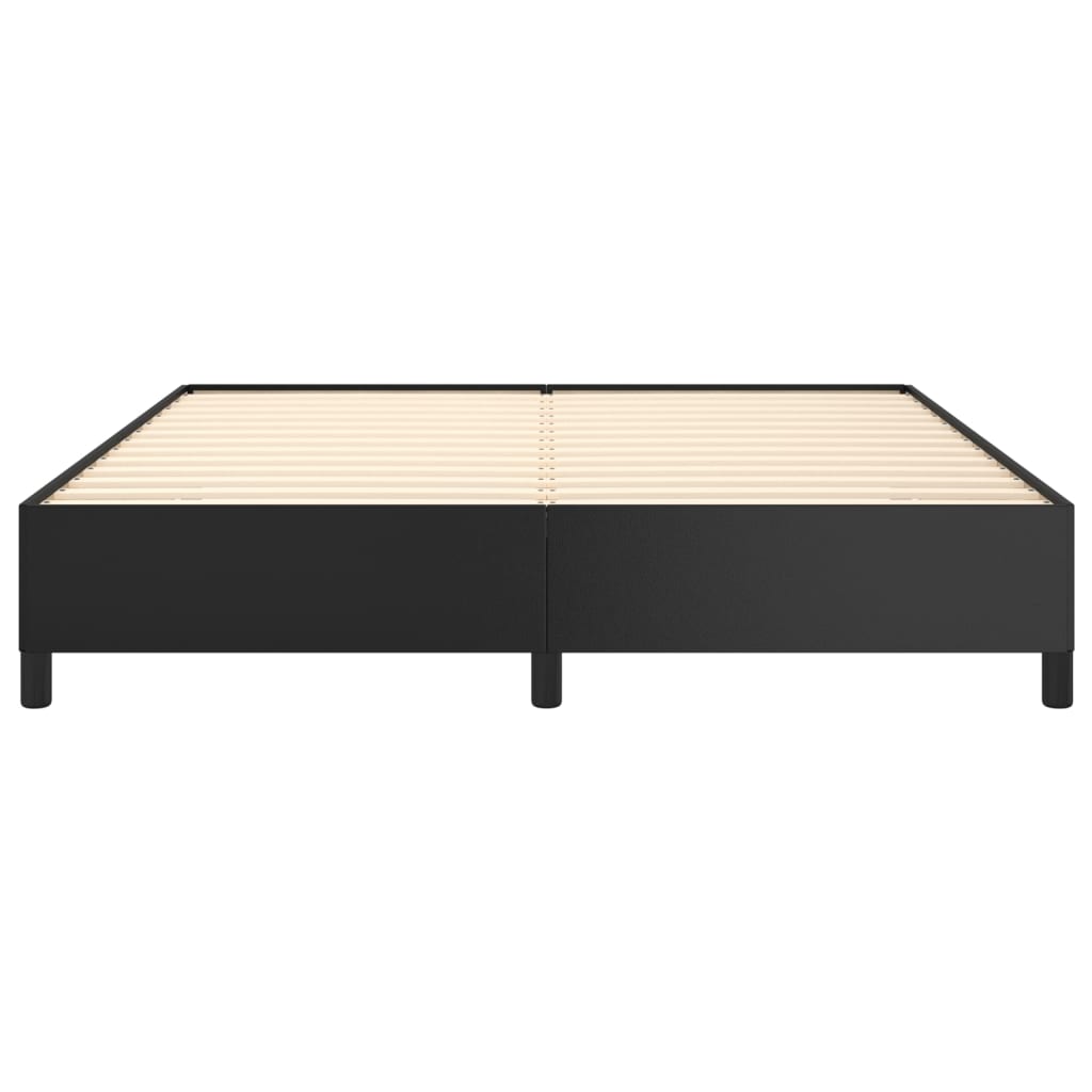 Bed frame black 160x200 cm artificial leather