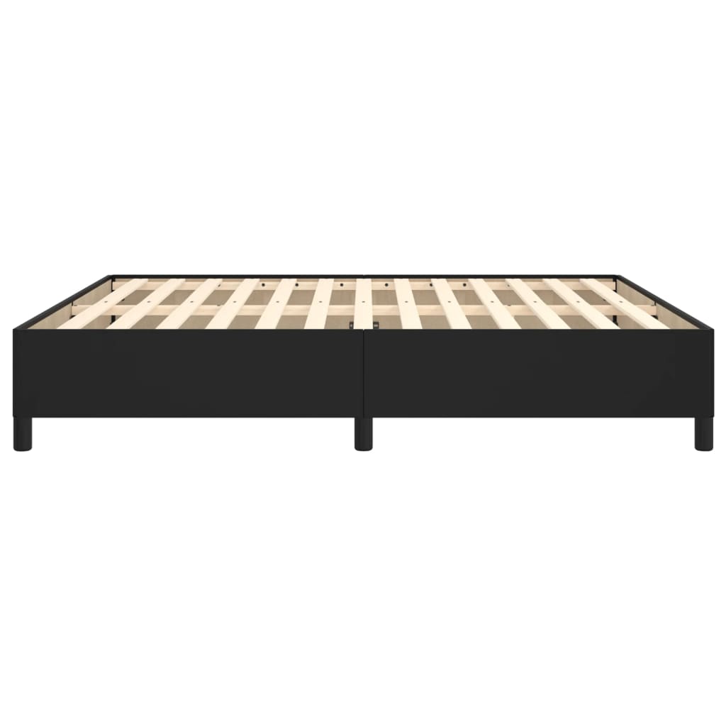 Bed frame black 160x200 cm artificial leather
