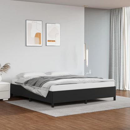 Bed frame black 160x200 cm artificial leather
