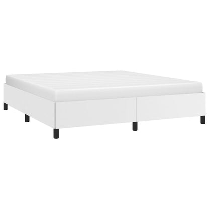 Bed frame white 160x200 cm artificial leather