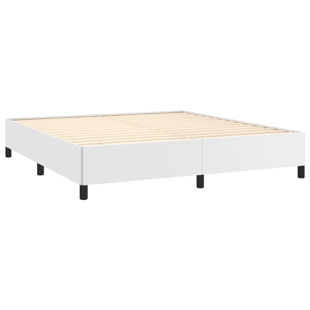 Bed frame white 160x200 cm artificial leather