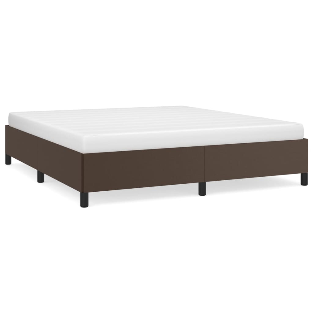Bed frame brown 160x200 cm artificial leather