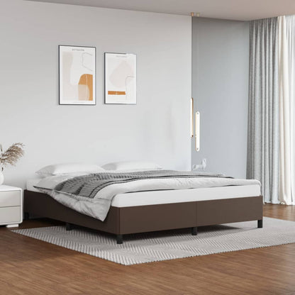 Bed frame brown 160x200 cm artificial leather