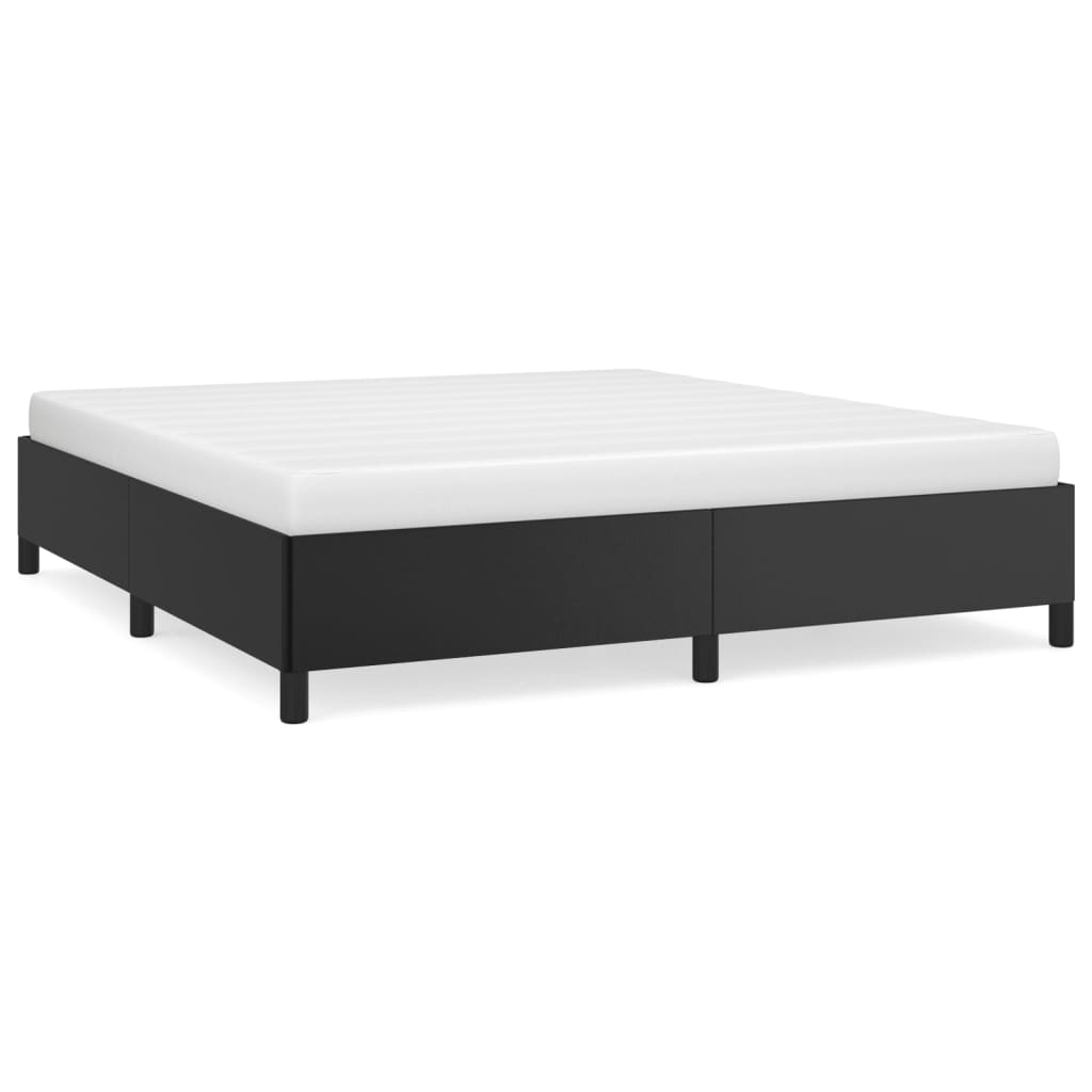 Bed frame black 180x200 cm artificial leather