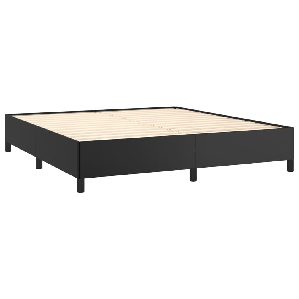 Bed frame black 180x200 cm artificial leather