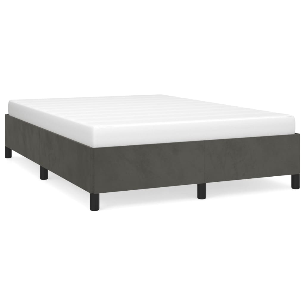Bed frame dark grey 140x200 cm velvet