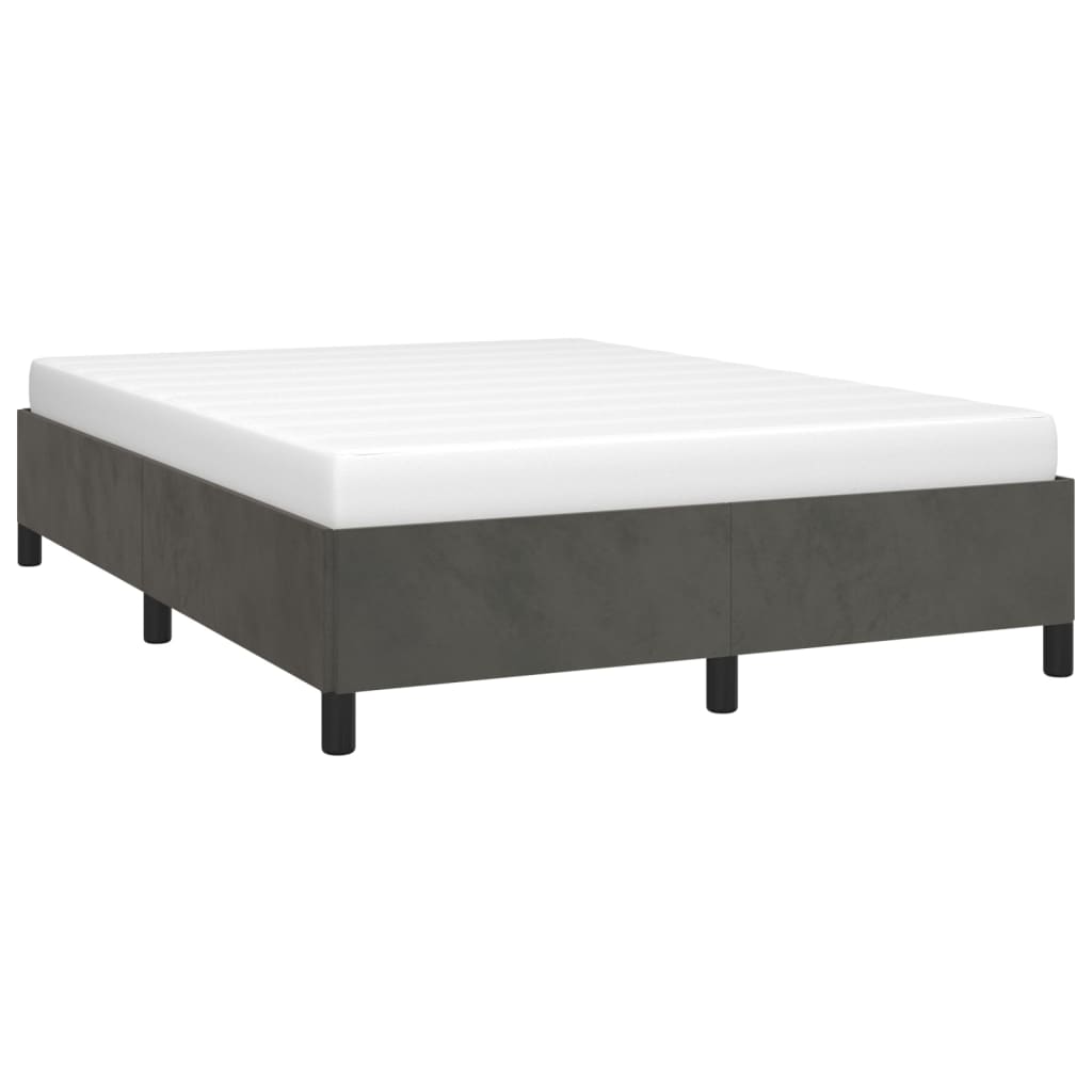 Bed frame dark grey 140x200 cm velvet