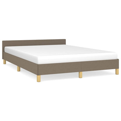 Bed frame with headboard taupe 140x200 cm fabric