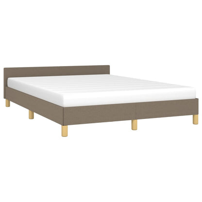 Bed frame with headboard taupe 140x200 cm fabric