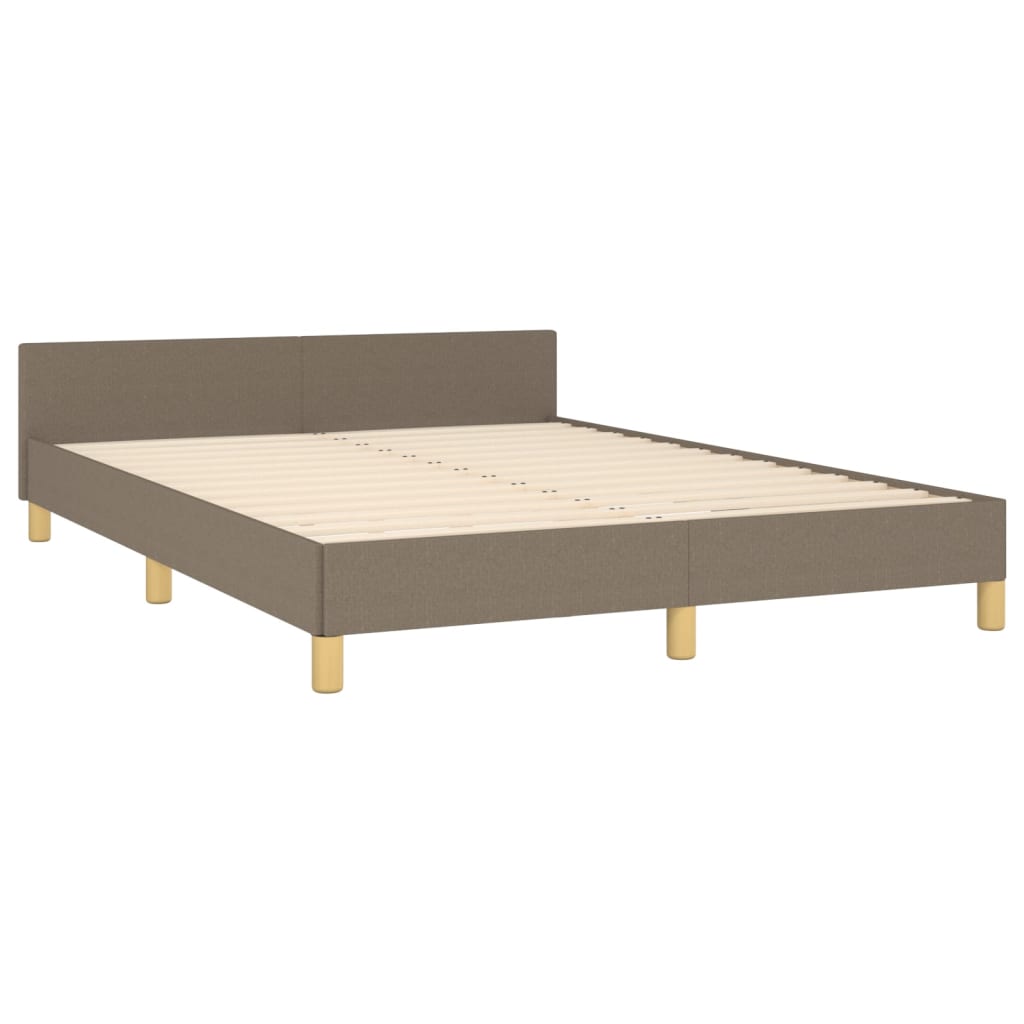Bed frame with headboard taupe 140x200 cm fabric